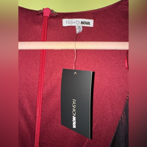Fashion Nova Best Behavior Mini Dress in (Metallic) Red - 1X - NWT - Picture 4 of 10